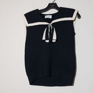 Black and cream knit sweater